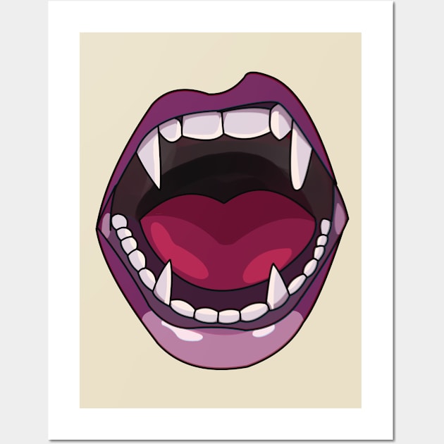 vampire mouth - vampire teeth Wall Art by persa